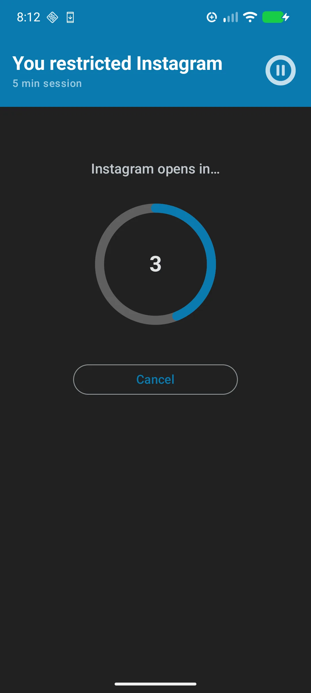 Countdown before app opens